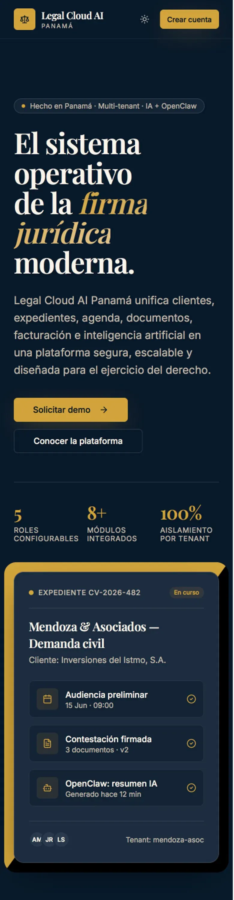 Captura móvil de Legal Cloud AI
